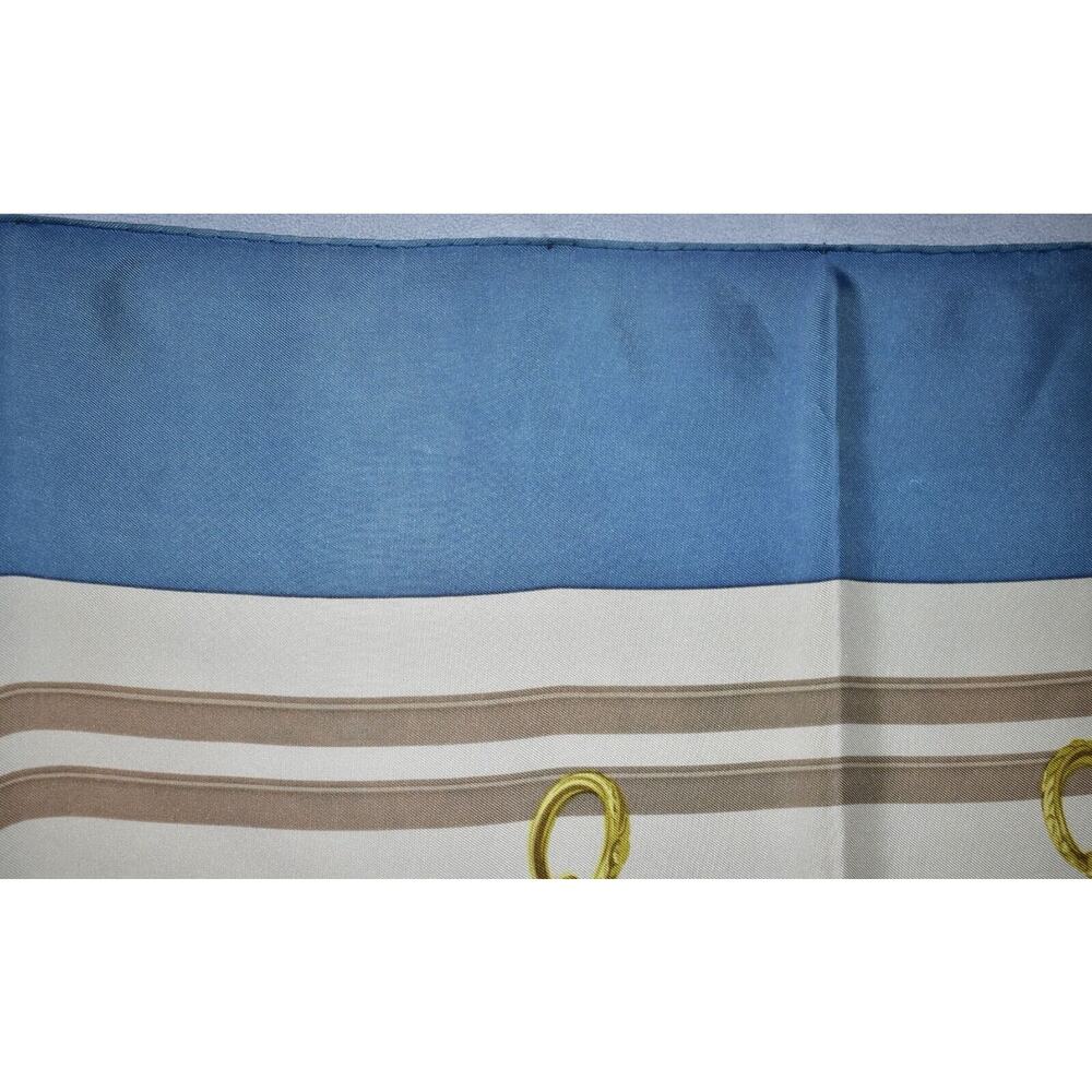 C0 Auth HERMES BRIDES DE GALA By Hugo Grygkar Blue Multi Silk 35" Square Scarf - Picture 4 of 6
